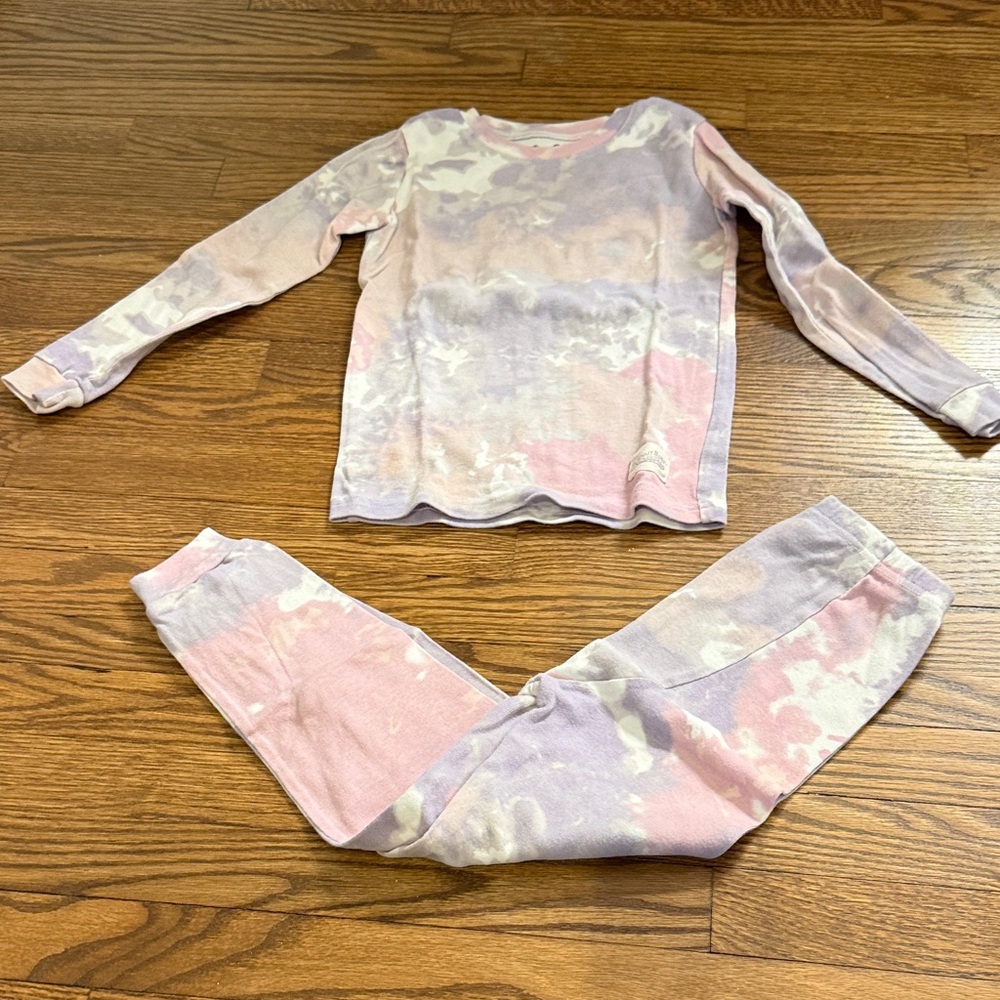 Vaenait Kids Tie-Dye Pajama Set - Pink and Purple Size XL